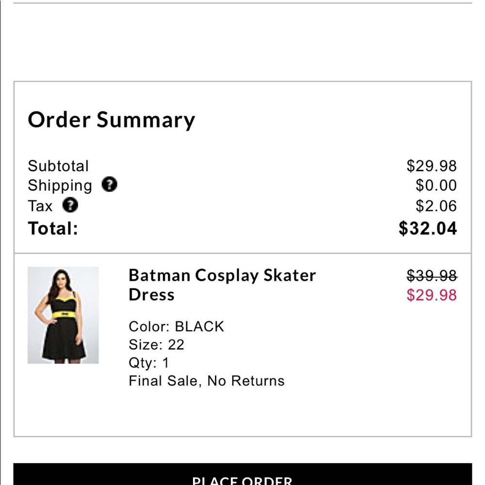 Batman dress-Torrid